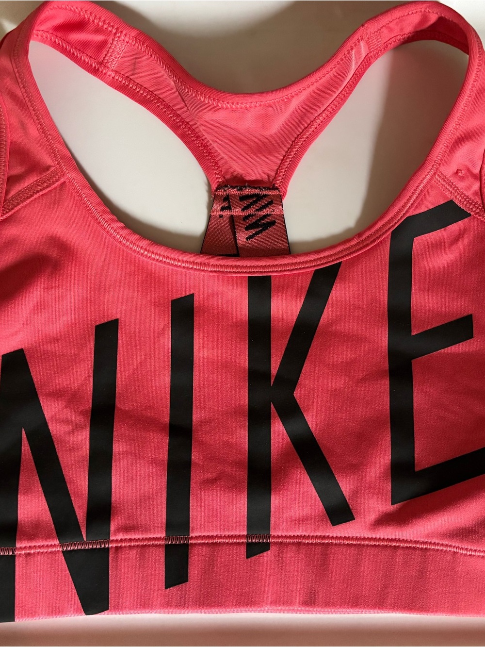 Nike Pink Racerback Sports Bra with Bold Black Logo size Small